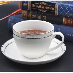 Porcelain Tea Cups with saucers 240ml/8zset of 2, set of 4