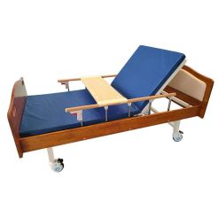 wooden hospital bed