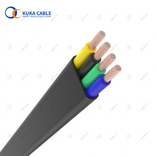 PVC/ rubber Four Core Flat Submersible Pump Cable