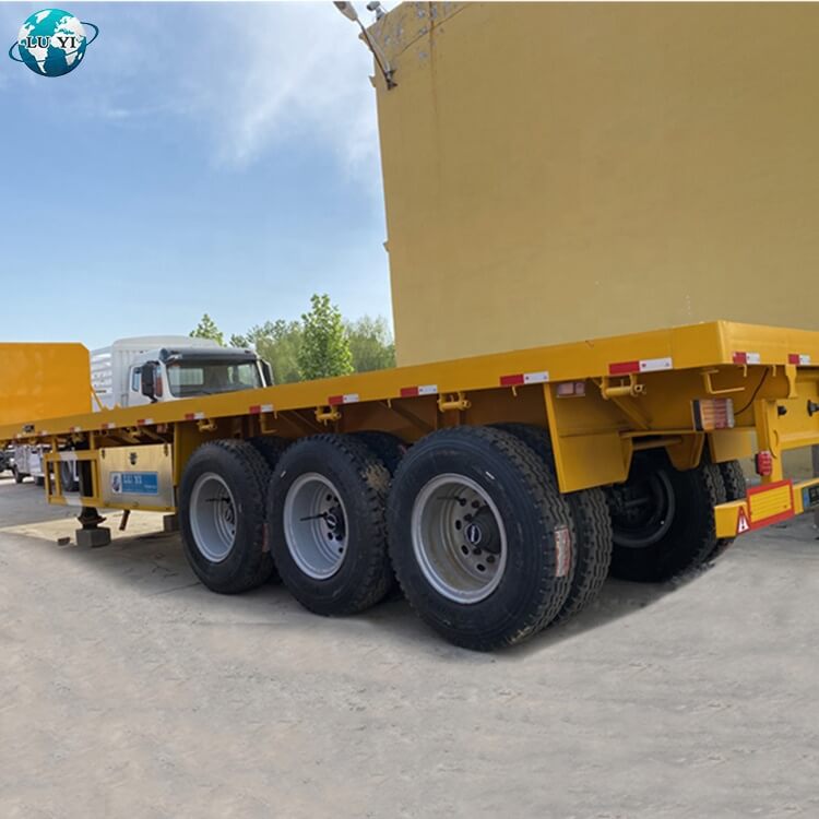 3 axle yellow Flatbed With Baffle