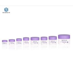 KY052 8PJ White Small Capacity Plastic Face Cream Jar Cosmetics Skin Care Container Empty Face Cream Jar with Purple Lid